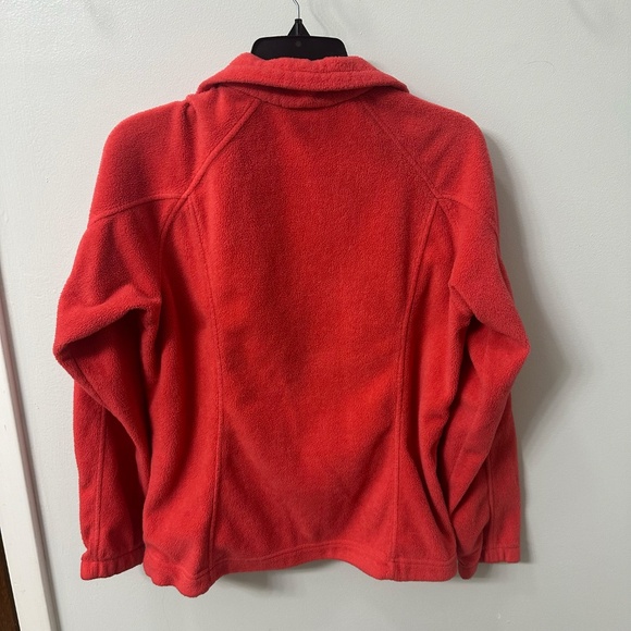 COLUMBIA Fleece Zip Jacket w/ Stand-Up Collar & Zip Side Pockets Red Sz. Medium - Picture 5 of 9